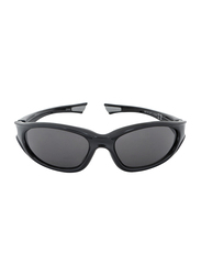 Xoomvision Full-Rim Oval Black Sunglasses for Men, Black Lens, 067116