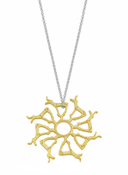 Biggdesign 925 Sterling Silver B.C. 3000 Deer Motif Pendant Necklace for Women, Gold