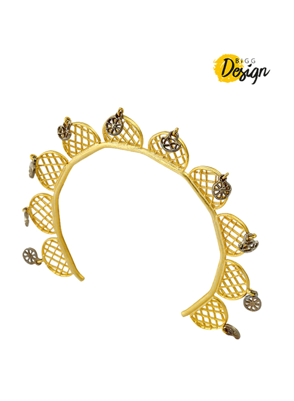 BiggDesign Sun Course Brass Cuff Bracelet for Women, Gold