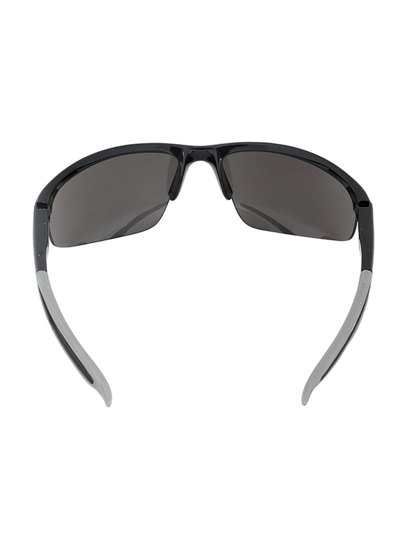Xoomvision Half-Rim Sport Black Sunglasses for Men, Black Lens, 067108