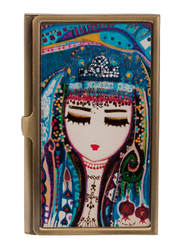 BiggDesign Blue Water Metal Cover Card Holder for Women, Multicolour