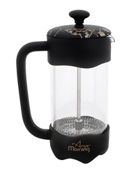 Any Morning 0.1L Plastic French Press Coffee and Tea Maker, FY92, Black
