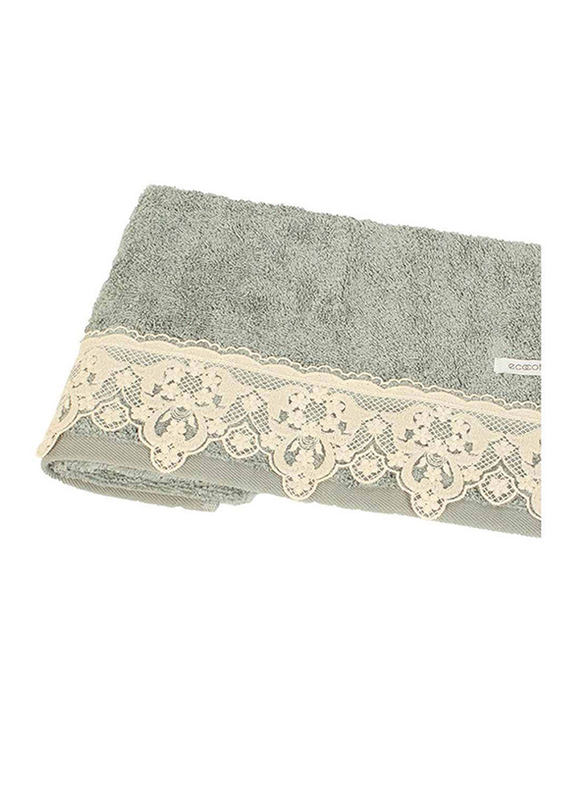 

Ecocotton Azra Embroidered Bath Towel, 150cm, Green/Beige