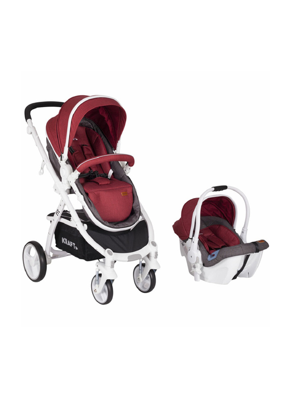 

Kraft Fit Travel Baby Stroller, Red/White