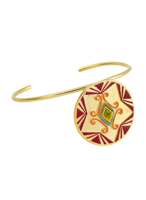 BiggDesign B.C. 3000 Enamel Bangle Bracelet for Women, Gold