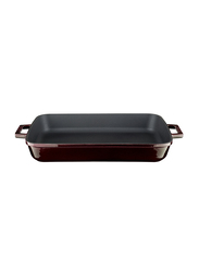 Lava 26cm Premium Cast Iron Rectangular Roasting and Baking Tray, Brown