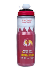 V2-Cool 620ml World Cup Qatar Printed Storm Insulated Water Bottle for Cycle Cage Fit, with Free Silicon Mudcap, Multicolour