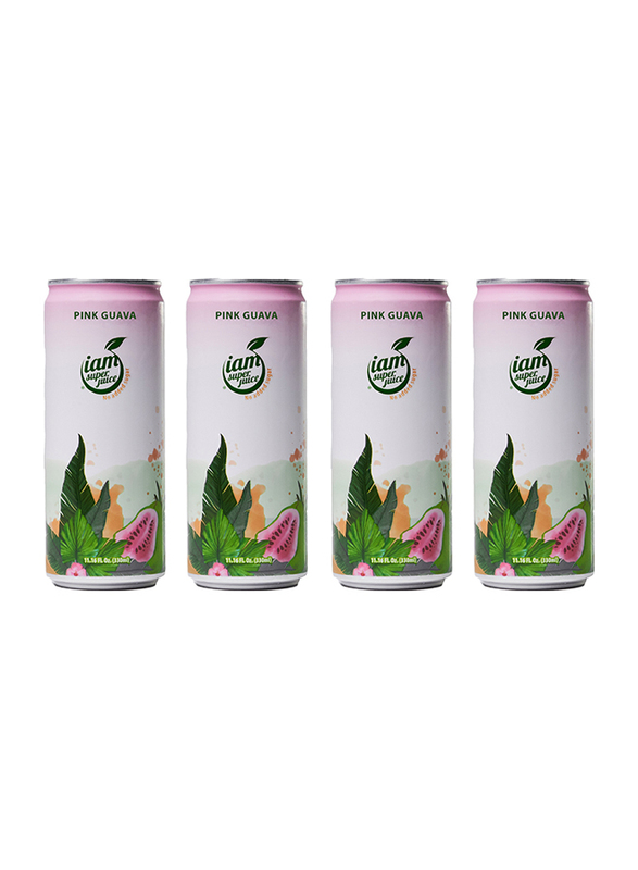 I Am Superjuice Pink Guava Drink, 4 Cans x 330ml