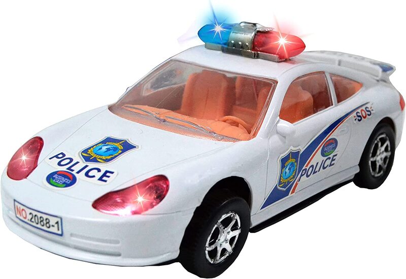 

Toy Land Rotary King Power Police Car Toy with Light and Music, Ages 3+, White