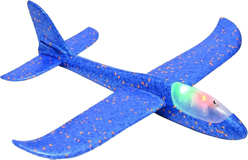 

Toy Land Hand Throwing Flying Glider Airplane Toy with Flash LED Light, 48cm, Blue