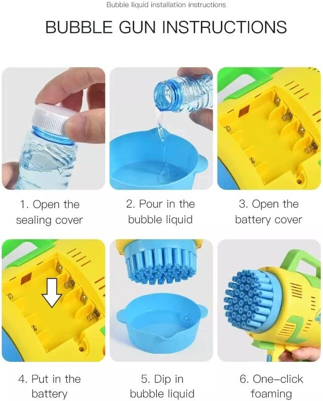 

Toy Land Multicolour 48 Hole Bubble Machine, Yellow/Blue
