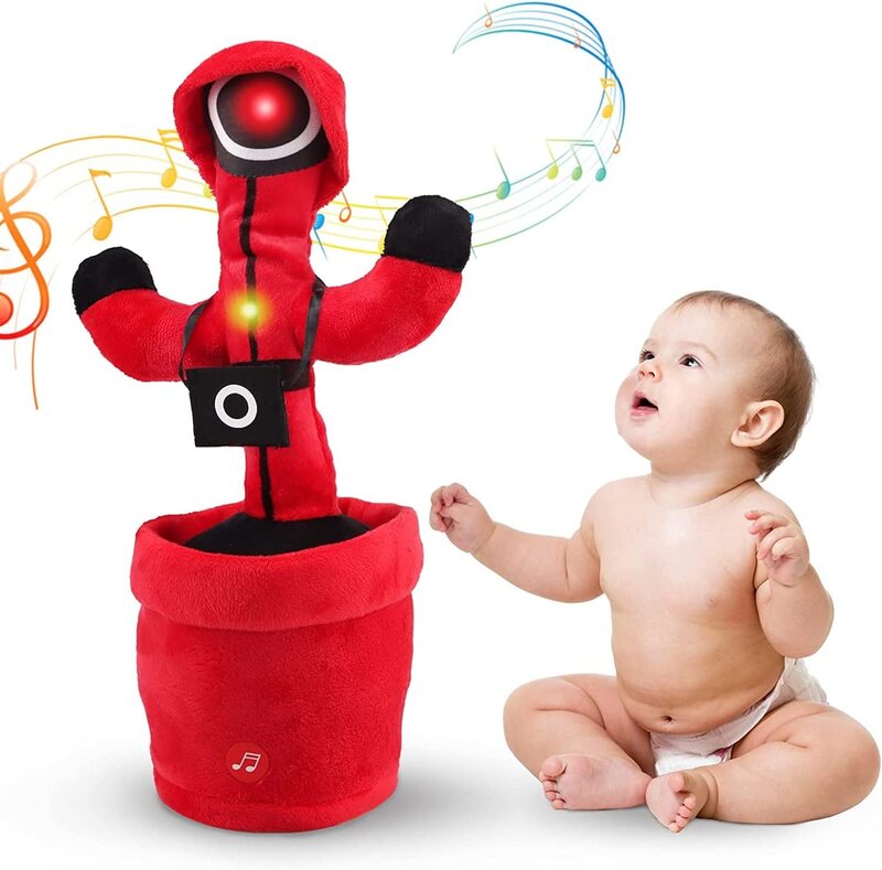 

Toy Land Rechargeable Electric Dancing and Singing Interactive Cactus with Music and Light, Ages 3+, Red