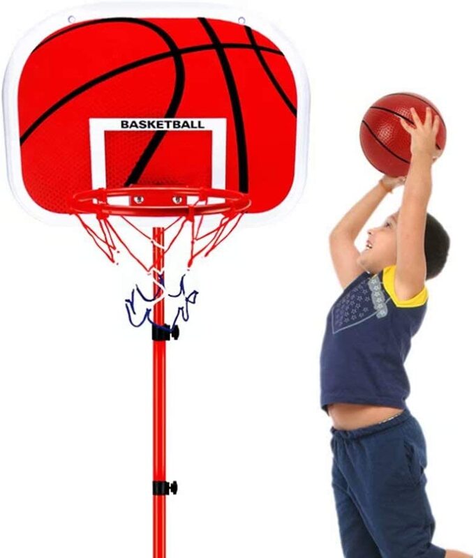 

Toy Land Kids Basketball Back Board Stand & Hoop Set, 170cm, Red