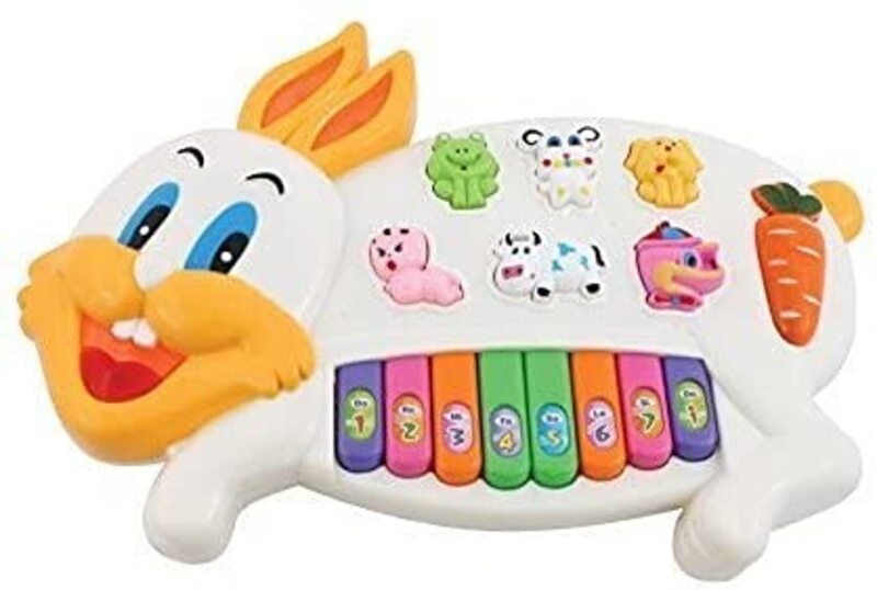 

Toy Land Rabbit Musical Piano Toy, Ages 3+, White