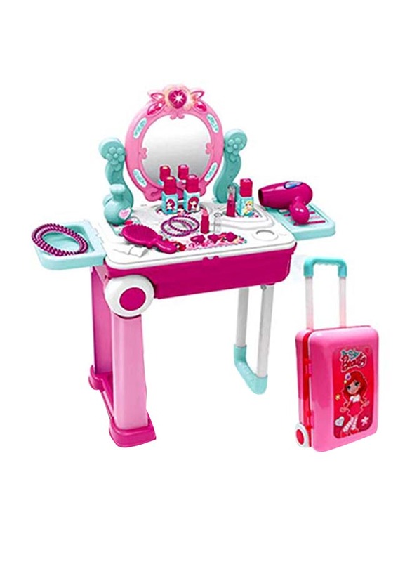 

Generic 2-in-1 Makeup Trolley Dressing Table Toy Set, 19 Pieces, Ages 3+