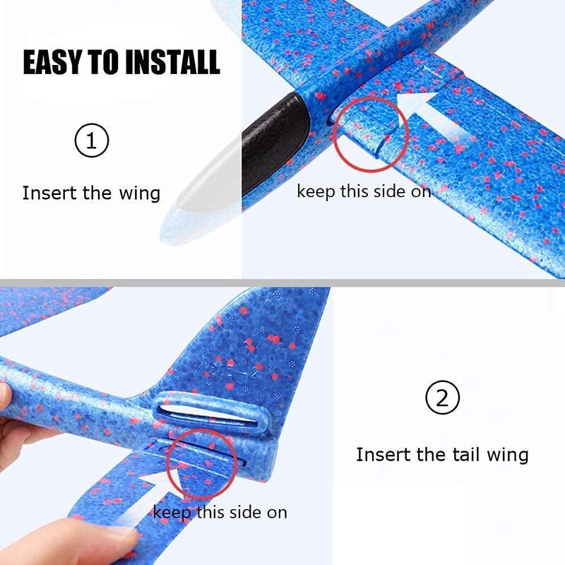 

Toy Land Hand Throwing Foam Glider Airplane Toy, 48cm, Blue