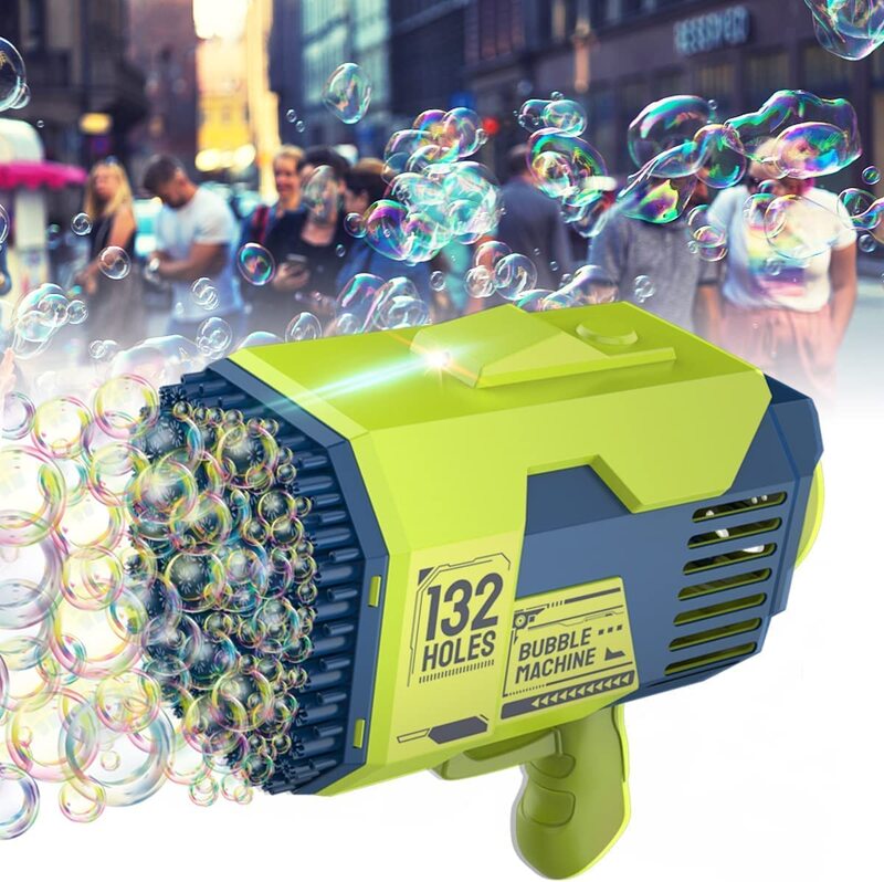 

Toy Land Rechargeable 132 Holes Hand-Held Bubble Machine, Green