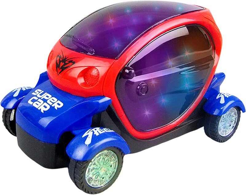 

Toy Land Mini Electric Bump and Go Super Car Toy with Light and Sound, Ages 3+