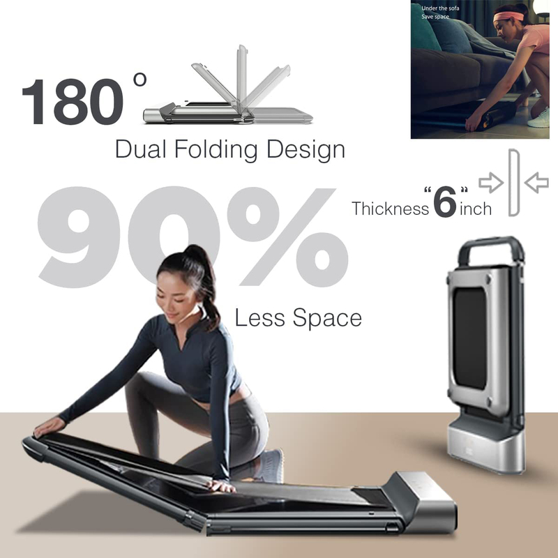 Sparnod Fitness 5.5 HP Peak Motorized Under Desk Walking Pad Treadmill, STH-3050, Black/Grey