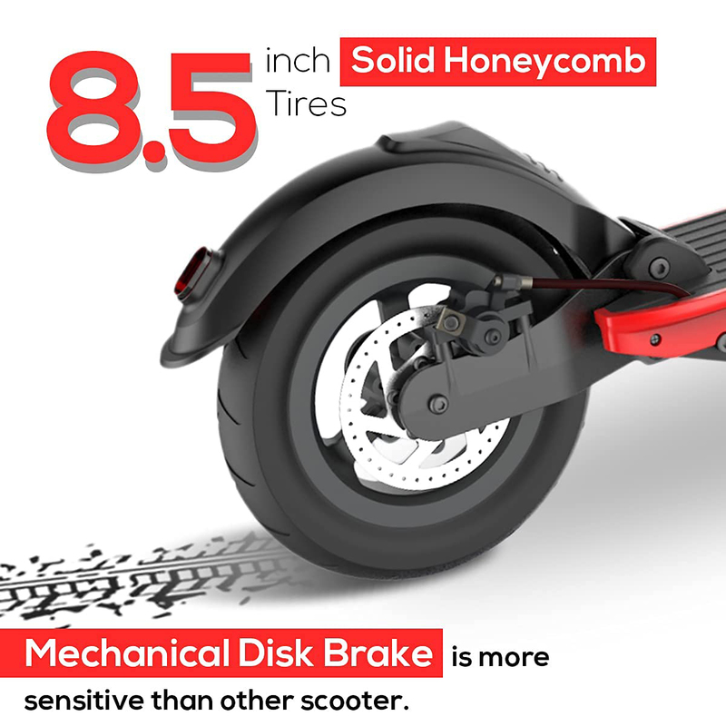 ManWheel 8.5" Solid Honeycomb Tyres Electric Kick, MW-5, Black/Red