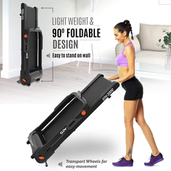 Sparnod Fitness 5.5 HP Peak Automatic Foldable Motorized Running Indoor Treadmill, STH-3300, Black