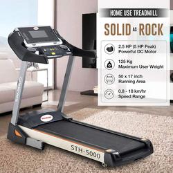Sparnod Fitness Automatic 5 HP Peak Foldable Motorized Treadmill, STH-5000, Black/Grey