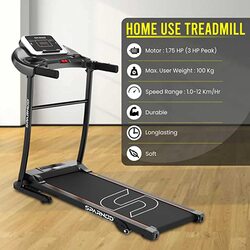 Sparnod Fitness STH-1250 (3 Hp Peak) Automatic Motorised Treadmill for Home Use, Speed-12Km/Hr ,Max User Weight 100 Kg, 3 Level Manual Incline, Free Installation Video Assistance