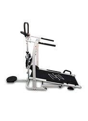Sparnod Fitness STH-600 Manual 4 in 1 Multifunction Treadmill Running Machine for Home Gym, Black/Silver