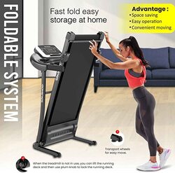 Sparnod Fitness STH-1250 (3 Hp Peak) Automatic Motorised Treadmill for Home Use, Speed-12Km/Hr ,Max User Weight 100 Kg, 3 Level Manual Incline, Free Installation Video Assistance