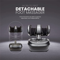 Zeitaku Lecafu 2-in-1 Detachable Foot Massager with Heat Massage, Vibration & Shiatsu Therapy for Feet, Calf, Arms, Legs, Knees & Shins, Black