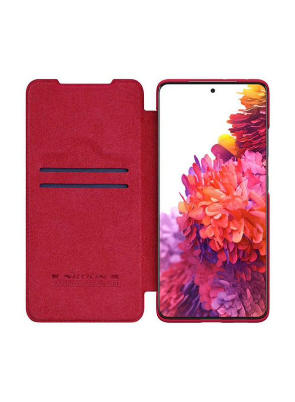 

Nillkin Samsung Galaxy S21 Ultra Qin Flip Leather Mobile Phone Case Cover, Red