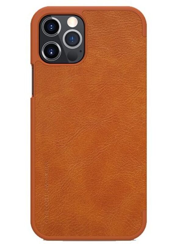 

Nillkin Flip Qin Leather Mobile Phone Flip Case Cover for Apple iPhone 12 Pro, Brown