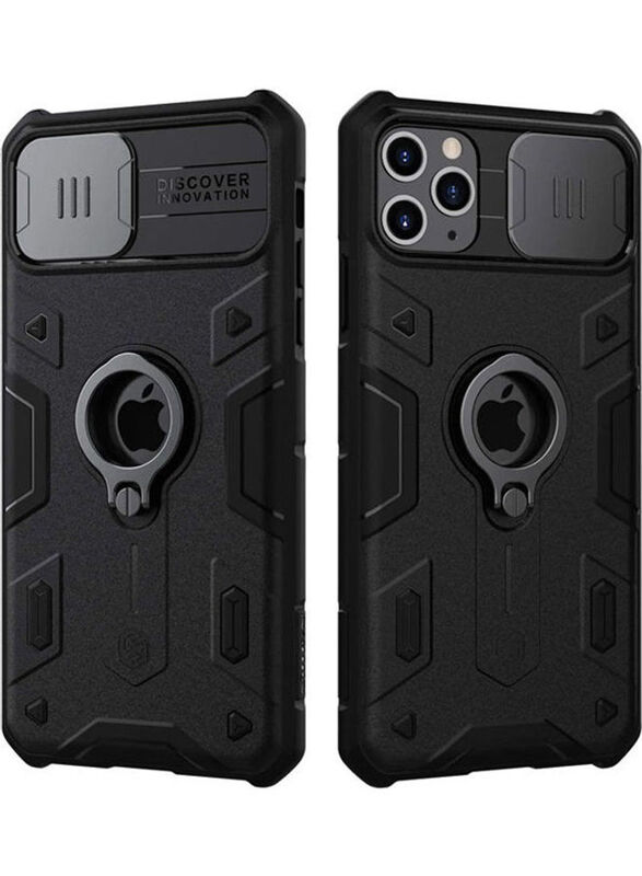 

Nillkin Apple iPhone 12/12 Pro Cam Shield Armor Mobile Phone Case Cover with Ring Kick Stand Logo Cutout Case Cover, Dark Green