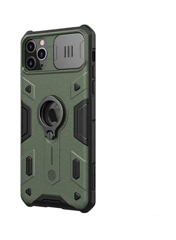 

Nillkin Apple iPhone 11 Pro Max Cam Shield Armor Mobile Phone Case Cover with Ring Kick Stand, Dark Green