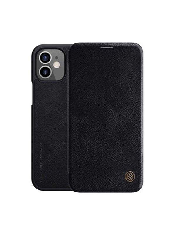 

Nillkin Apple iPhone 12 Mini Qin Flip Leather Mobile Phone Case Cover, Black