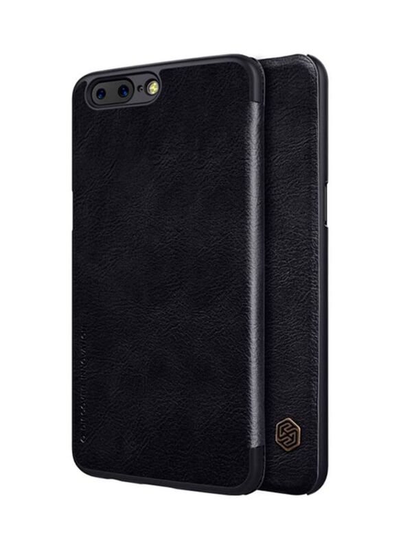 

Nillkin Qin Series OnePlus 5 Leather Flip Mobile Phone Case Cover, Black