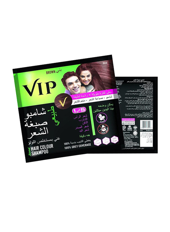 

VIP Original Natural Hair Color Shampoo, 20ml, Brown