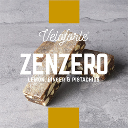 Veloforte Zenzero All-Natural Vegan Energy Bar, 9 Bars, Ginger & Lemon