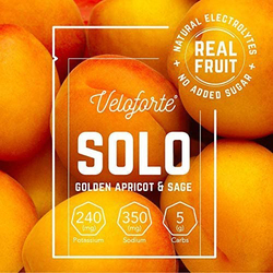 Veloforte Solo Hydration Natural Electrolyte Powder, 9 Sachets, Golden Apricot & Sage