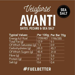 Veloforte Avanti Energy Bar, 9 Bars, Dates, Pecans & Sea Salt