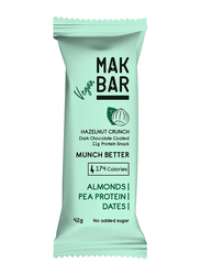 Mak Bar Almonds, Pea Protein & Dates Vegan Crunch Protein Bar, 10 x 42g,  Hazelnut
