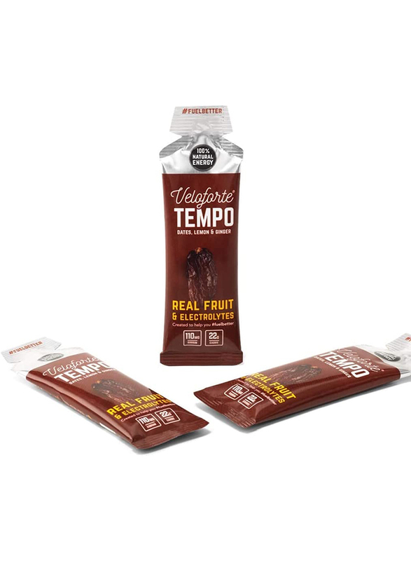 Veloforte Tempo Energy Gel, 9 Packs, Dates, Lemon & Ginger