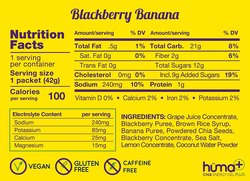 Huma Double Electrolytes Chia Energy Gel Plus, 24 x 42g, BlackBerry Banana