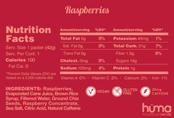 Huma 1x Caffeine Chia Energy Gel, 24 x 42g, Raspberries