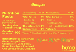 Huma Chia Energy Gel, 24 x 43g, Mangoes