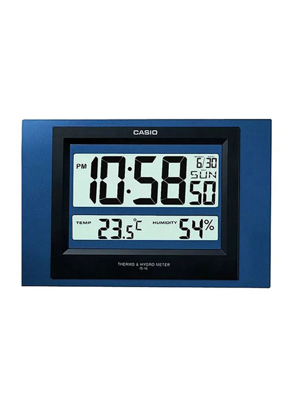 Casio Digital Rectangle Wall Clock, ID-16S-2DF, Multicolour