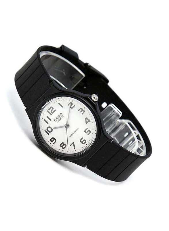 Casio Classic Analog Watch for Men with Silicone Band, Water Resistant, MQ-24-7B2LDF (CN), Black/White