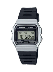 Casio Digital Watch for Men with Resin Band, Water Resistant, F91WM-7ADF, Black-Grey