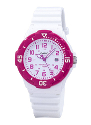 Casio Youth Series Analog Watch for Women with Resin Band, Water Resistant, LRW-200H-4BVDF, White/Pink