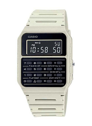 Casio Digital Watch for Unisex with Resin Band, Water Resistant, CA-53WF-8BDF, White/Black